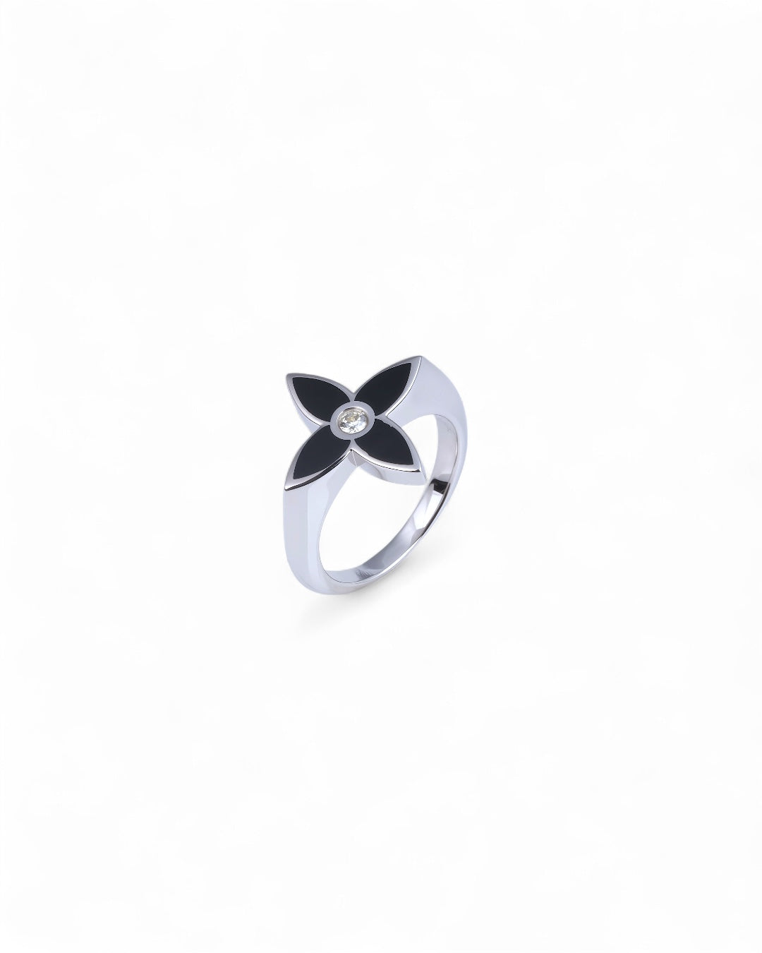 Sterling Silver Monogram Flower Ring