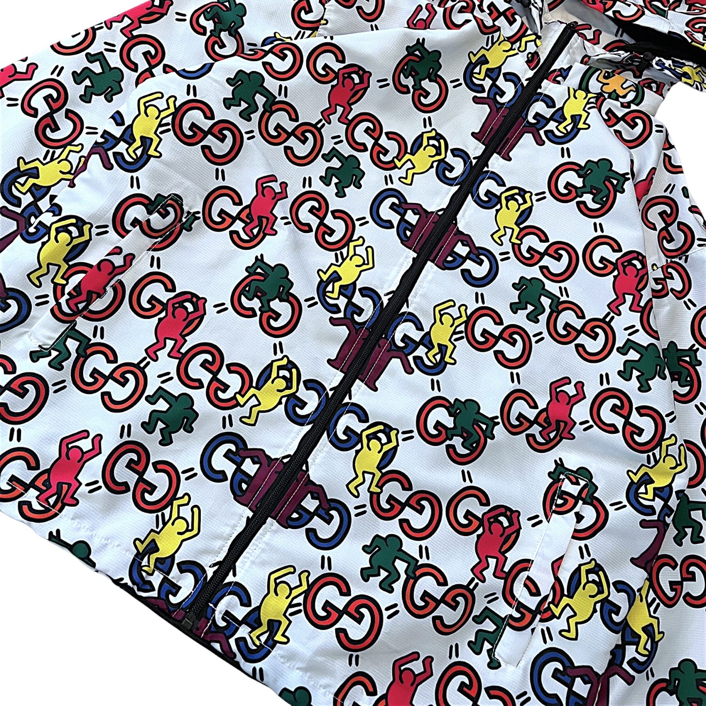 White GG Kieth Haring Windbreaker Size M