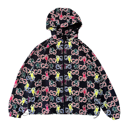 Black GG Kieth Haring Windbreaker Size M