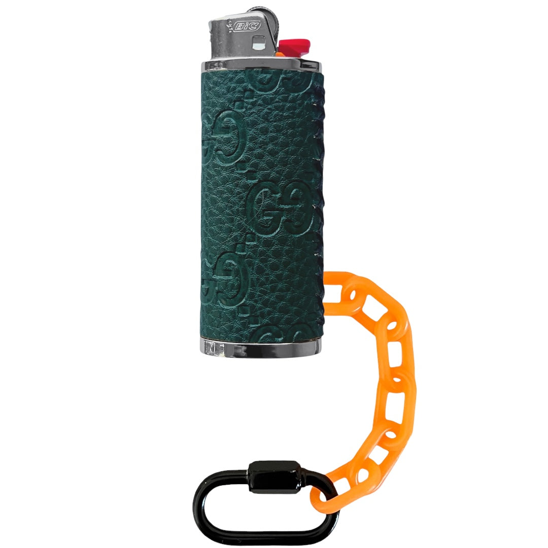 Green Embossed GG Lighter Case