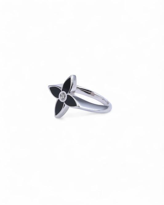 Sterling Silver Monogram Flower Ring