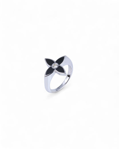 Sterling Silver Monogram Flower Ring