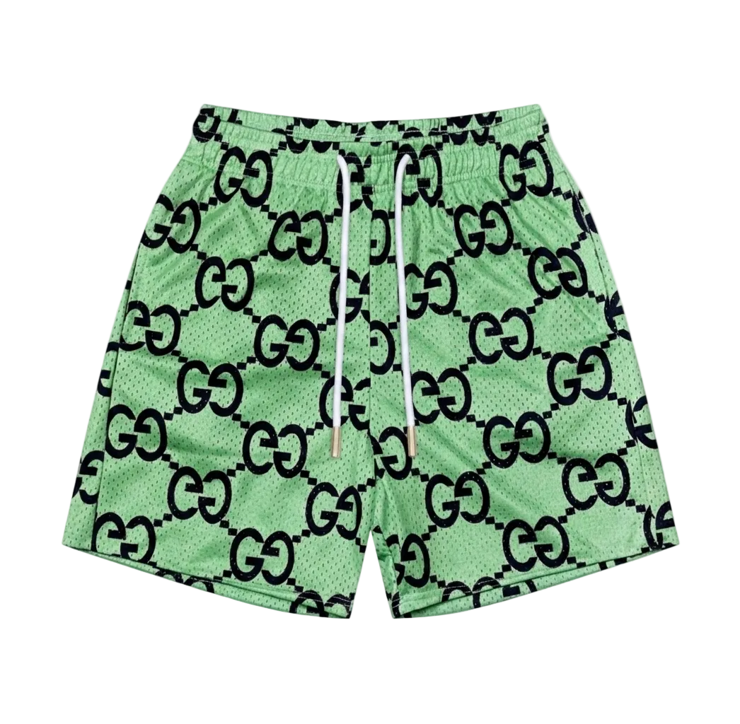 Mint Green/Black GG Mesh Shorts
