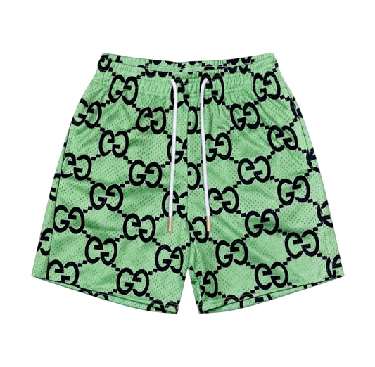 Mint Green/Black GG Mesh Shorts