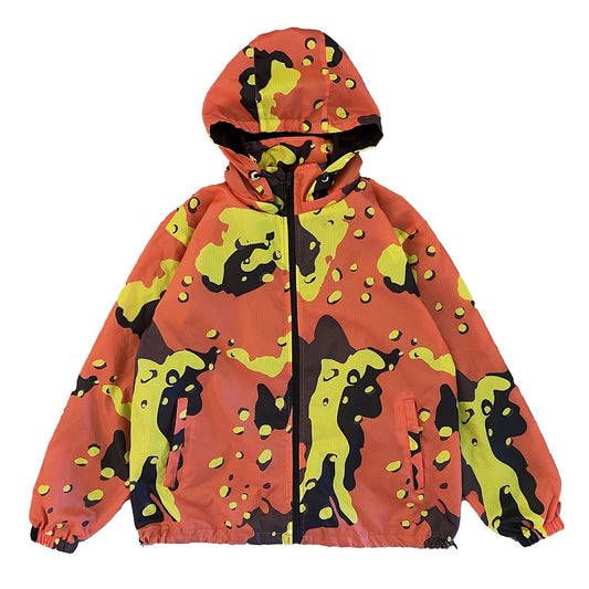 Orange Camo Windbreaker