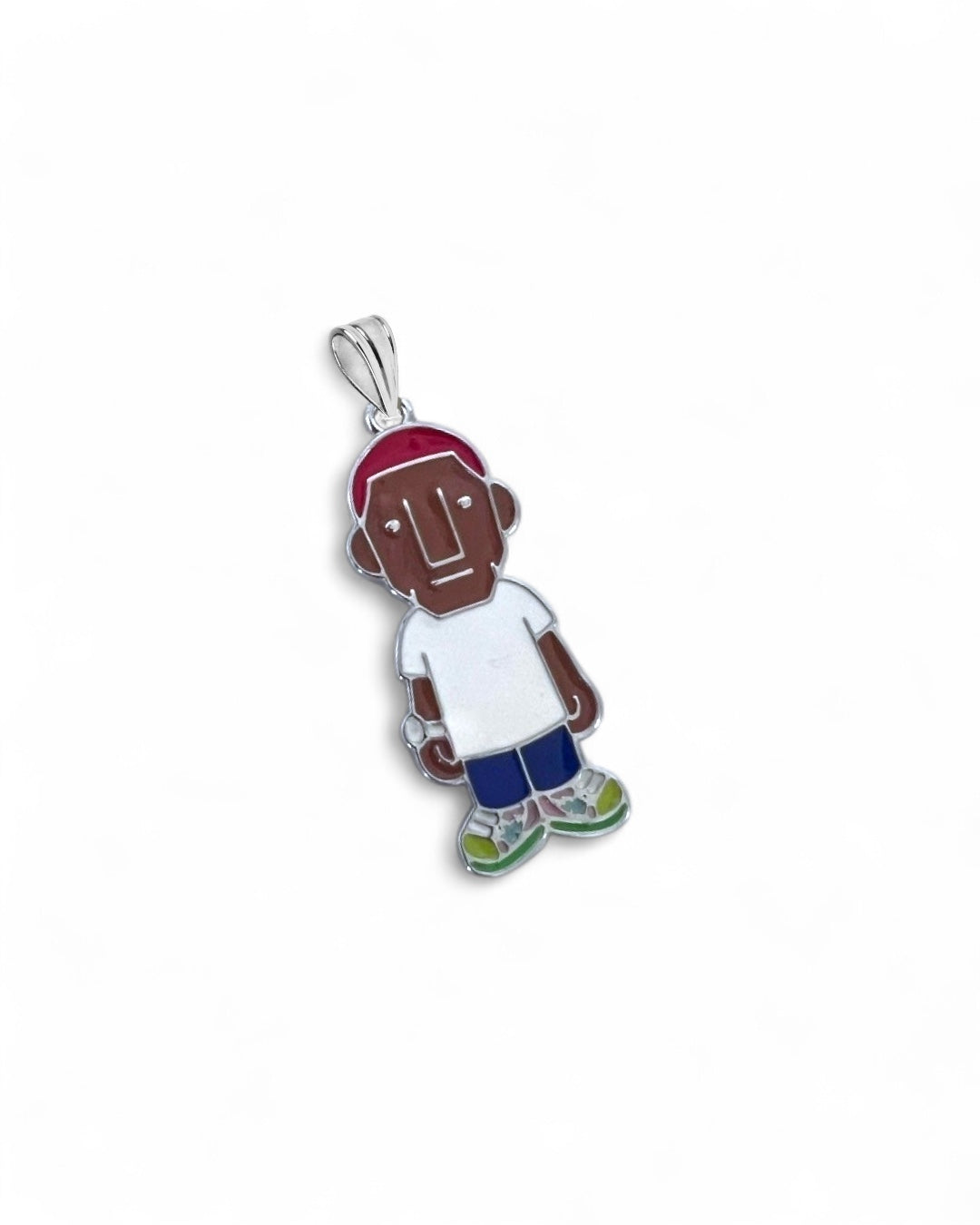 Sterling Silver Enamel Filled Skateboard P Pendant