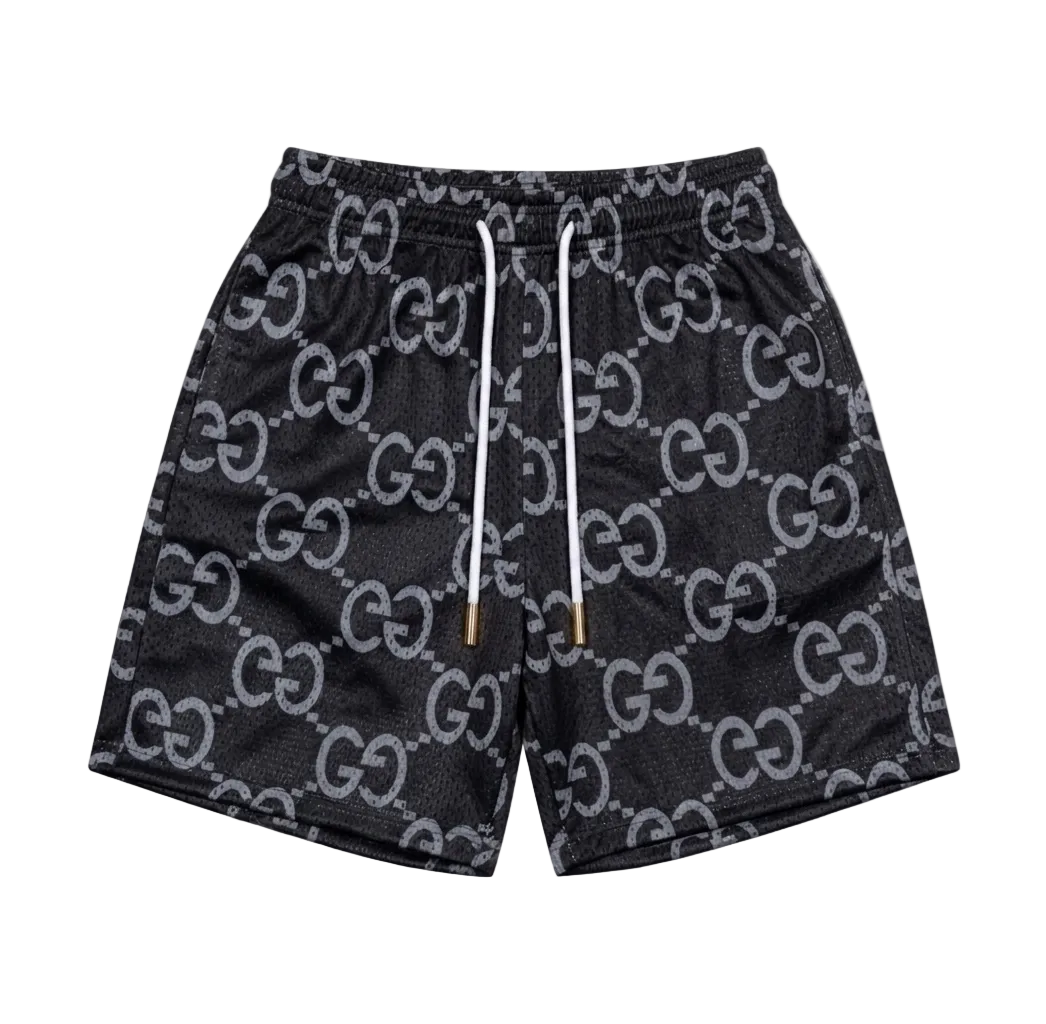 Black/Grey GG Mesh Shorts