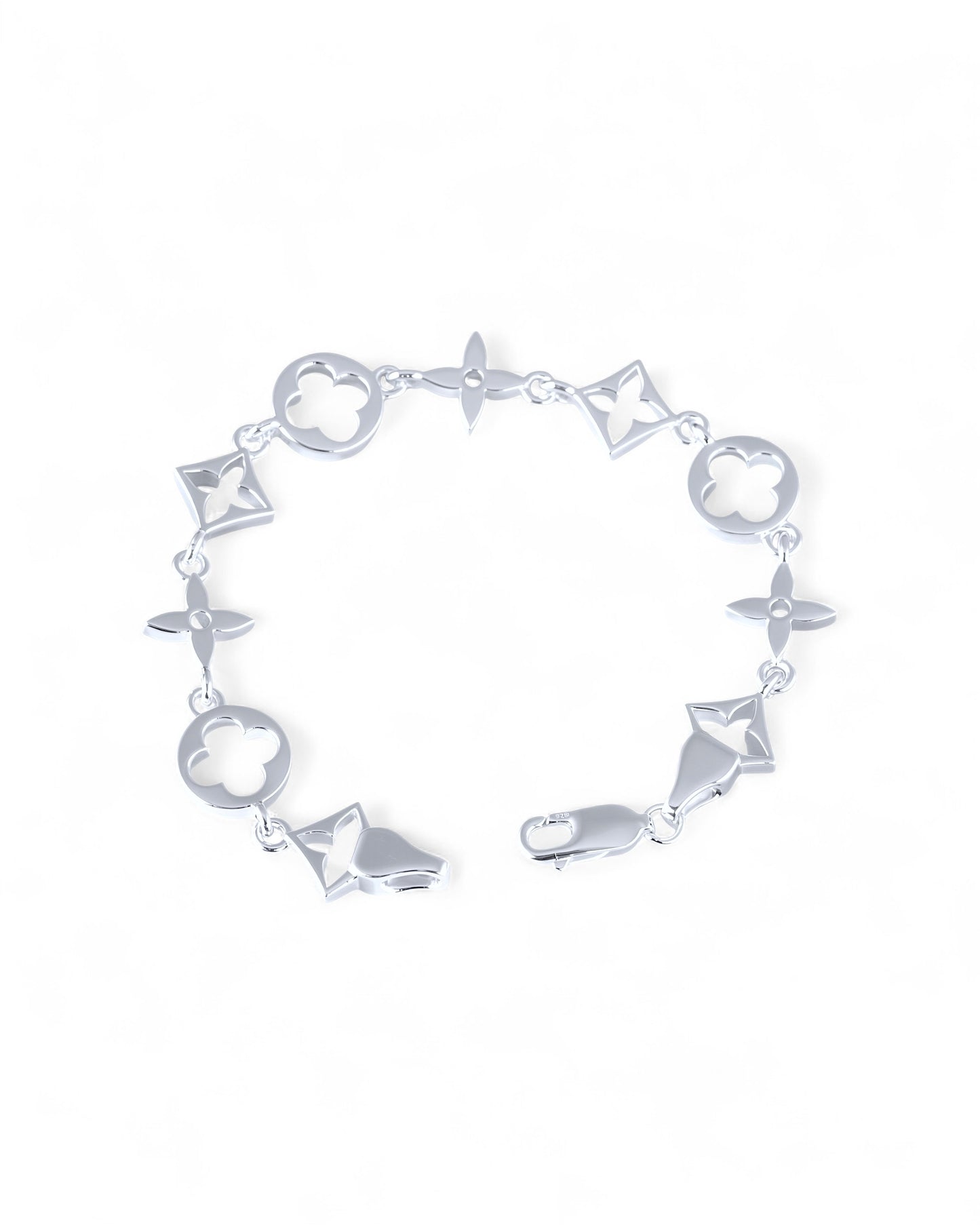 Sterling Silver Monogram Charm Bracelet