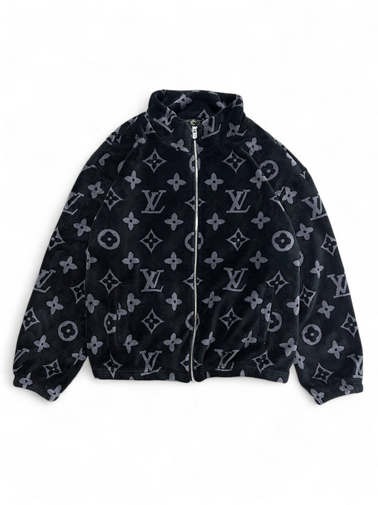 Black Fuzzy Zip Up Jacket