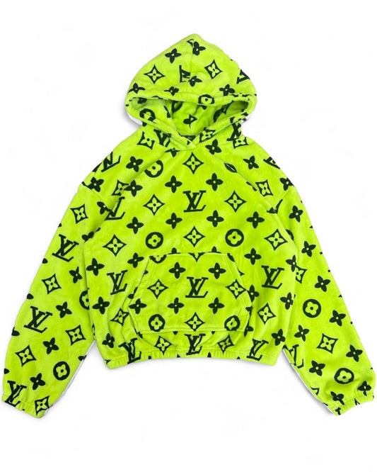 Neon Slime Green Fuzzy Hoodie
