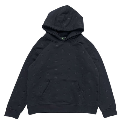 Black/Black Embroidered Monogram Hoodie