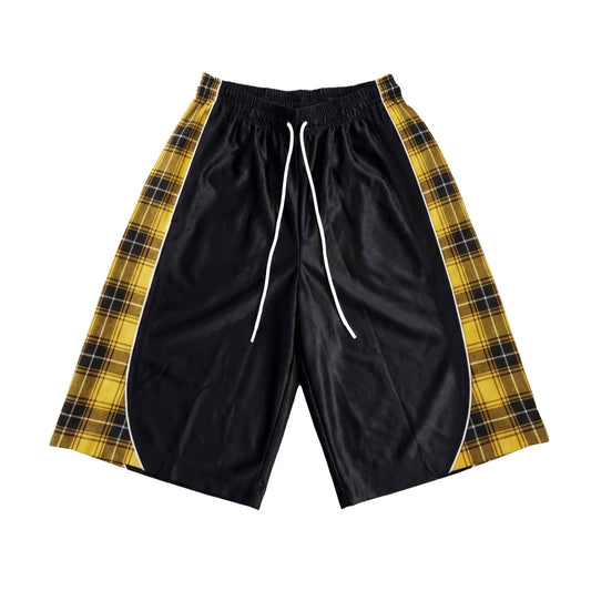 Black/Plaid Mesh Shorts