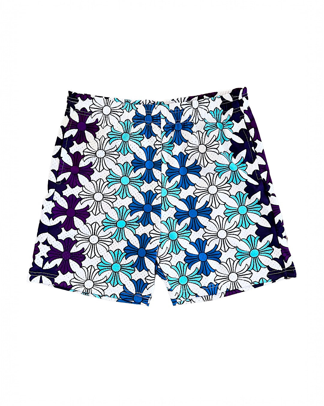 White Chome Mesh Shorts