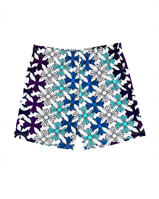 White Chome Mesh Shorts